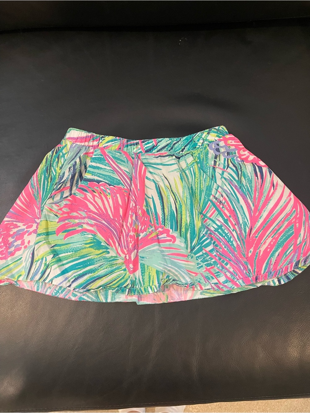 Lilly Pulitzer Pink & Aqua Tropical Leaf Print Skort